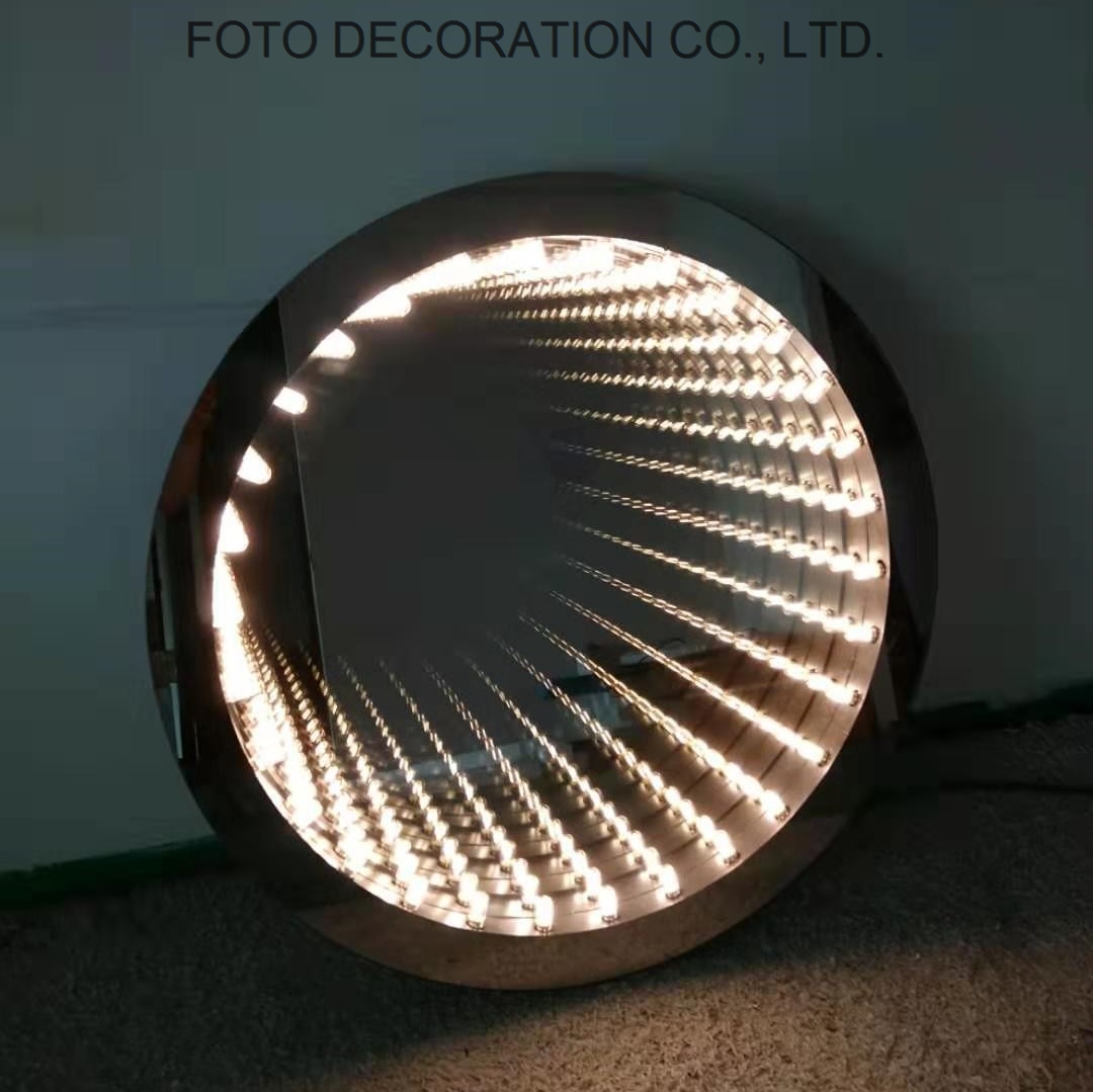Round bulbs infinity mirror for decoration