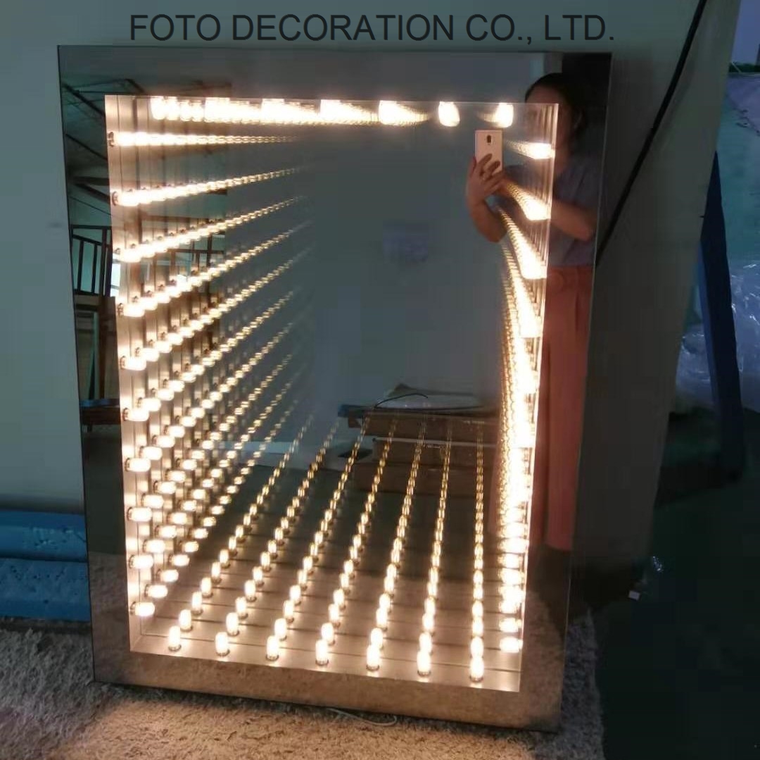 Rectangle bulb infinity mirror for decoration