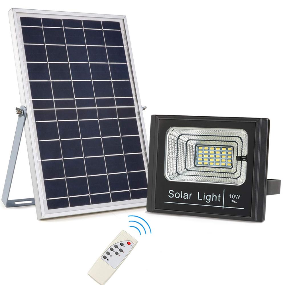 ip67 with remote control solar chargeable 10w led solar light