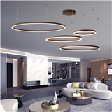 Modern kitchen hotel circular ring black walnut copper ring led ceiling light