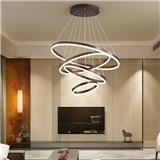 Wholesale hotel lobby ceiling hanging luxury 3 ring led pendant lighting