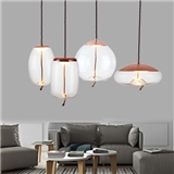 LED Modern Nordic Glass Leather Art Hanging Lamp