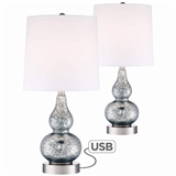 Foreign trade supply hotel table lamp creative gourd USB charging desk lamp simple glass hotel room