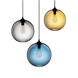 Modern Contemporary Hand Blown Color Glass Ball LED Ceiling Hanging Chandelier Pendant Light