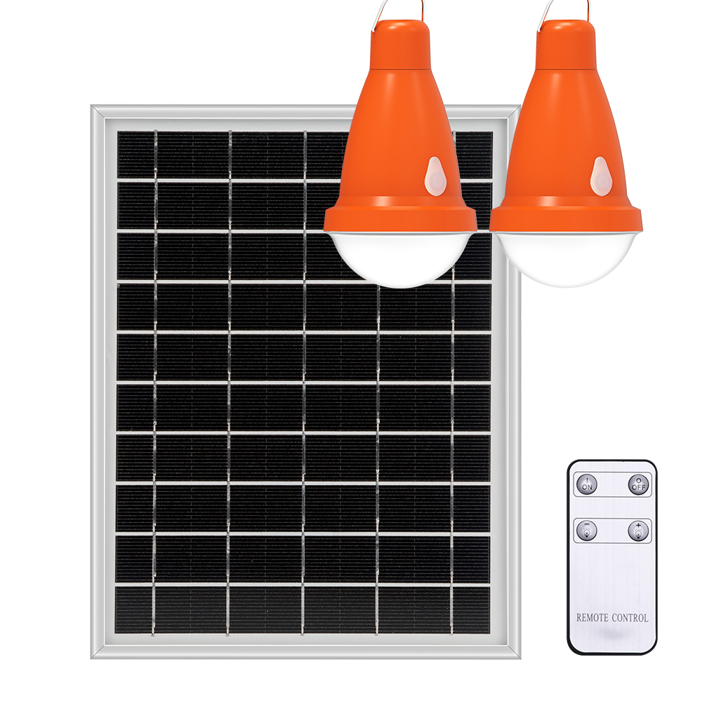 2 LED bulbs power system lights portable outdoor solar bulb kit for home