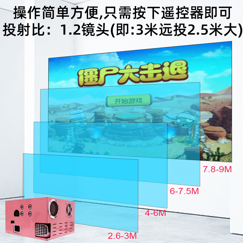 3D childrens Park ar induction interactive projector integration wall mischievous Castle smash ball