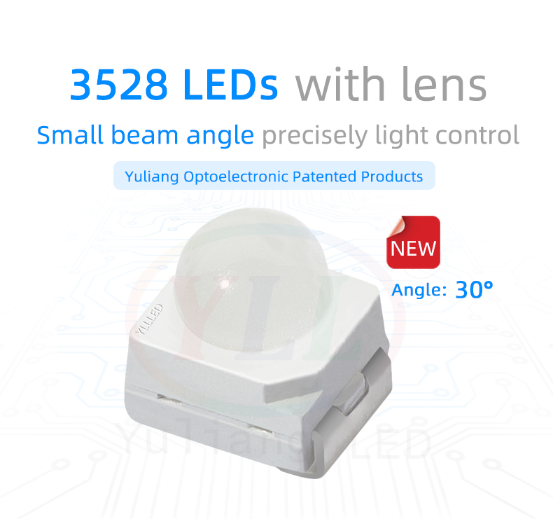 3528 LEDs with lens SMD small beam angle 30° 3528 LED