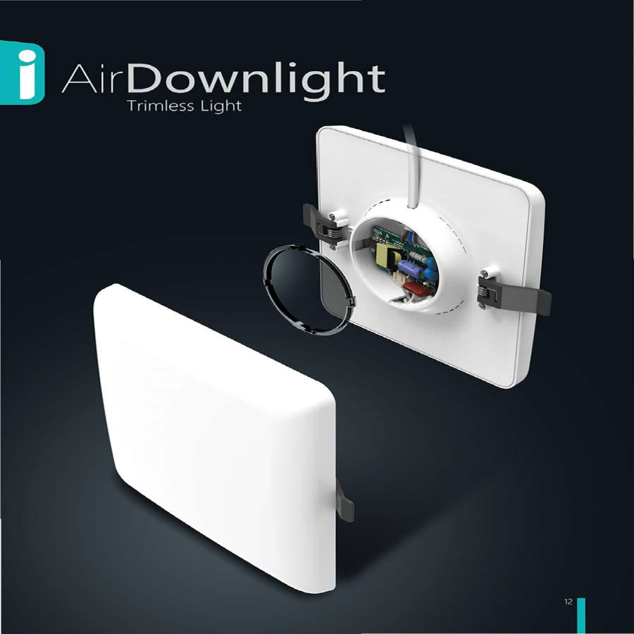 Top quality Dimmable round energy saving recessed 10w 15w 18w 22w LED Downlight AirFF-Square