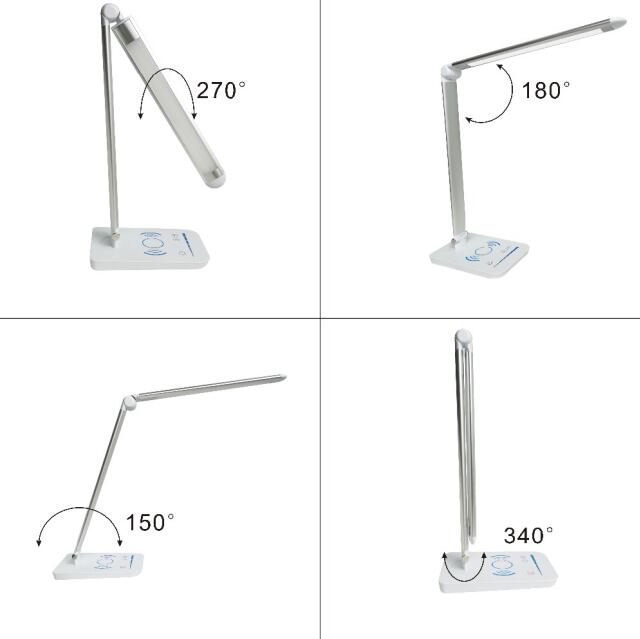 CCT Adjustable Wireless Charging LED Desk Lamp For Office And Home