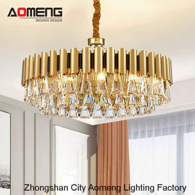 Pendant lamp AOMENG New arrival factory price Ceiling light fixtures round crystal pendant lamp