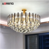 Pendant light stainless steel customization modern gold crystal chandelier ceiling living room lamp