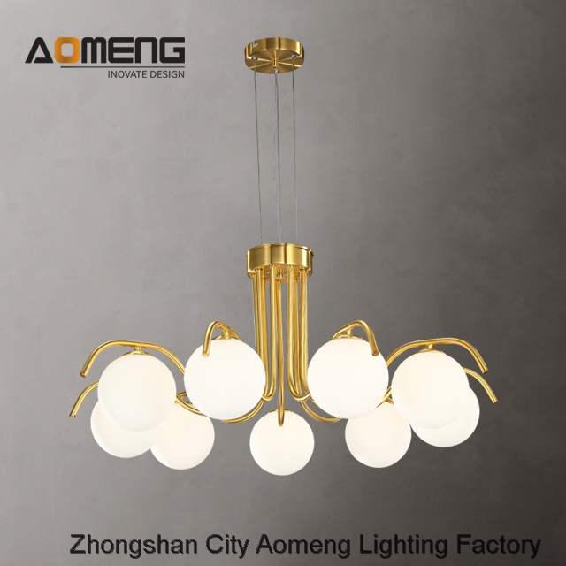 Pendant light Chandeliers Brushed Brass Finish Fixture Nordic Magic Beans Molecular Ceiling Lamp
