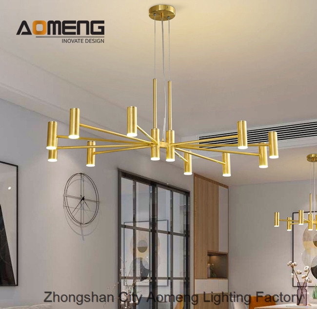 Pendant light Nordic modern living room light luxury crystal lamp dining room round chandelier