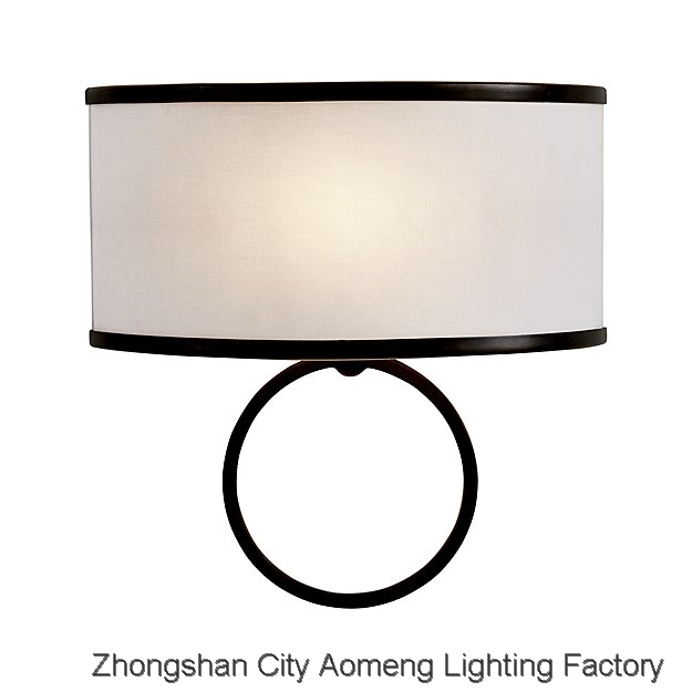 Wall lamp AOMENG Fashion decoration nordic white and black fabric shade wall light