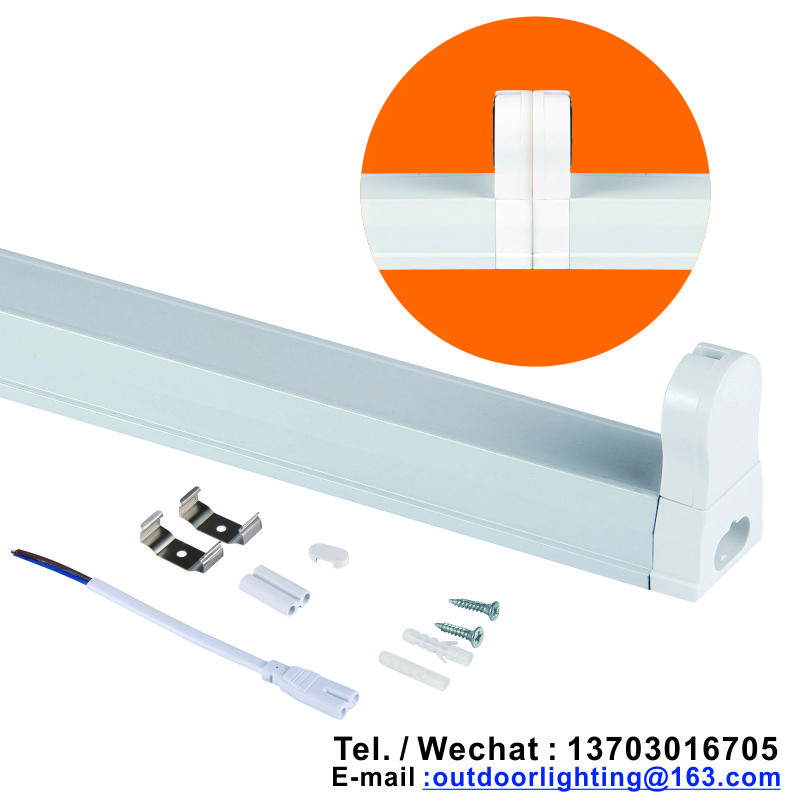 T8 FIXTURE HEAD-TO TAIL CONNECTED 1200mm 600mm18W 9W aluminum fixture only