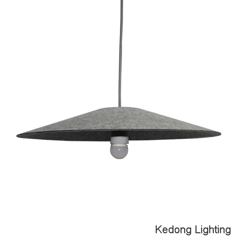 Thermoforming recycled PET felt ceiling lamp shade non woven felt fabric pendant lamp for restaurant