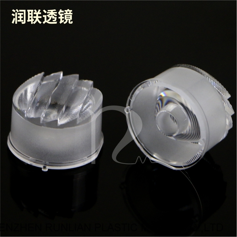 Diameter 23MM fine striated surface 20 * 40 Partial 15 degree Wash Wall Lamp Lens Wholesale