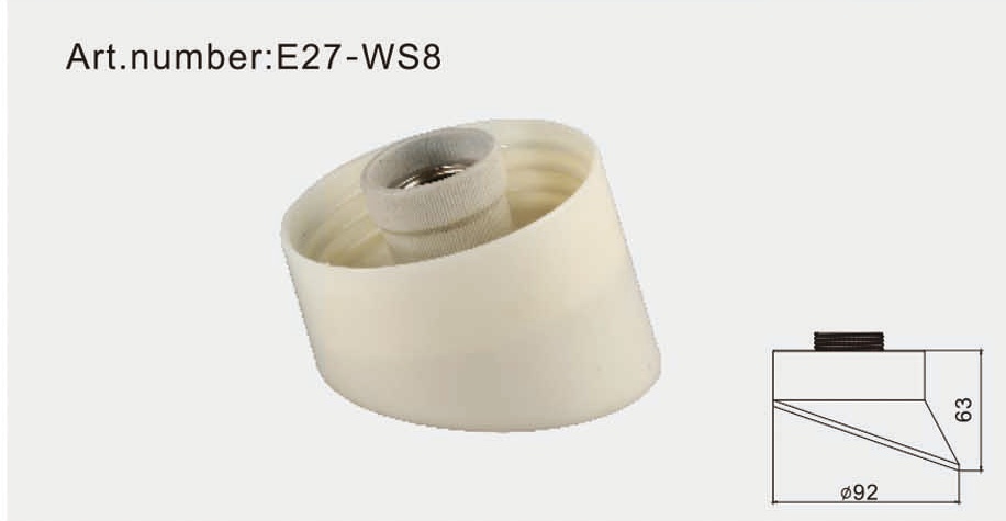 E27-WS8 plastic+ceramic base lampholder