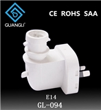E14 SAA CE ROHS approved sensor night light electrical plug in Australia lamp holder GL-094
