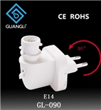E14 CE ROHS lamp socket salt lamp night light electrical plug socket rotating Eu plug GL-090