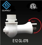 E12 ETL USA canada lamp socket holder Switch salt night light electrical plug 360 rotating GL-076