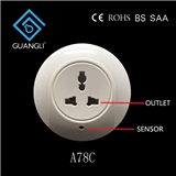 A78C BEST SALE SENSOR PLUG IN NIGHT LIGHT 5V 2A WALL CHARGER LAMP LED WITH BS SOCKET DUSK TO DAWN