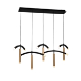 Nordic style hanging 5 head design dining hall decoration black led chandelier pendant light