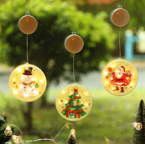 Battery Operated Hanging 3D LED Lamp Color Painting Christmas Holiday Decoration Night Light