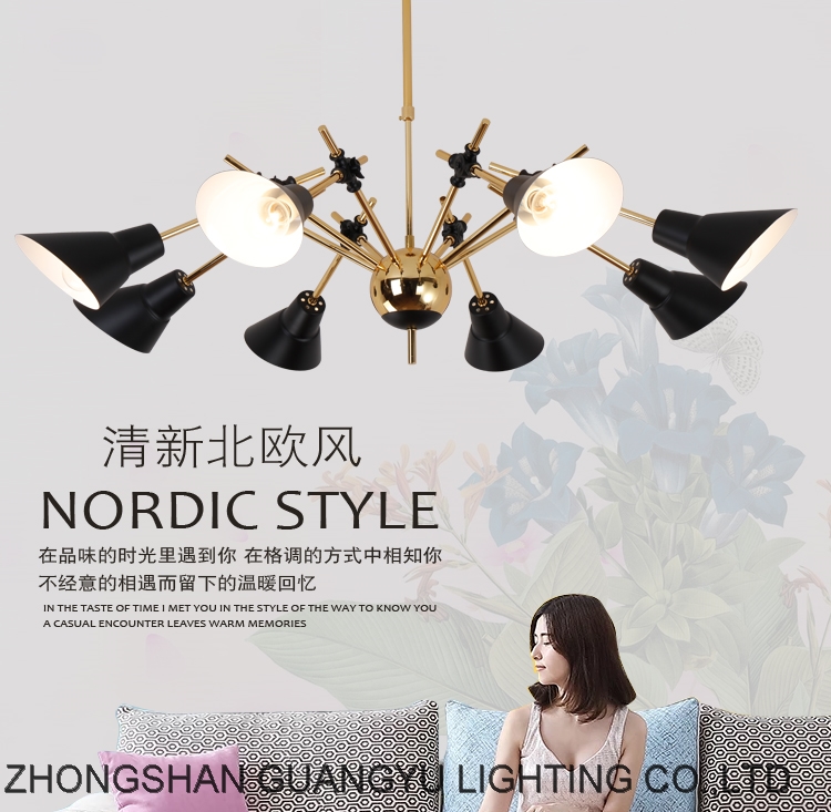 Nordic minimalist chandelier atmospheric led fashion lamp bedroom lamp living room chandelier re