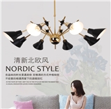 Nordic minimalist chandelier atmospheric led fashion lamp bedroom lamp living room chandelier re