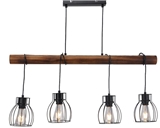 Pendant lamp with smoked wood