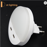 Wall Plug LED light 2 USB Charger Outlet Port Wall Socket Night Light Sensor Wall night light