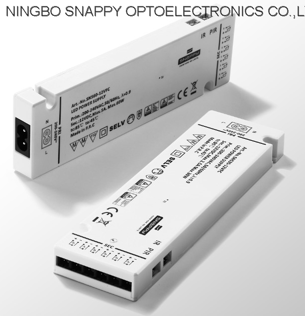 SNP60-12VFC 60W 12V 24V IP20 plastic case constant voltage built in connector LED Driver
