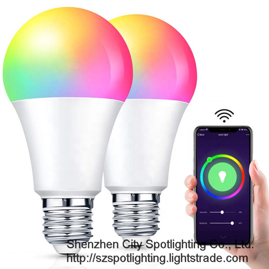 Smart Light Bulb A19 E27 9W WiFi LED Smart Bulb Works with Alexa Echo Google Home