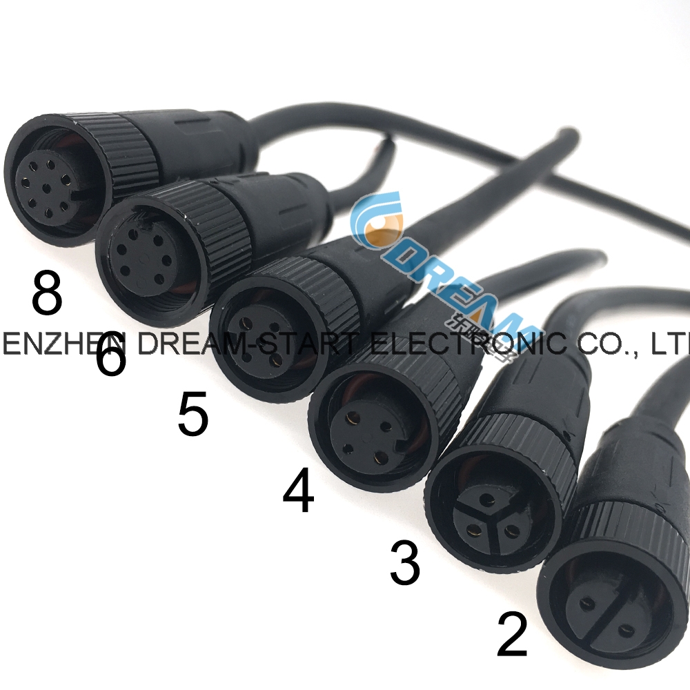 IP67 Circular Female Male M12 2 3 4 5 6 8 Pin Panel Mount Quick Lock Type Cable Waterproof Connector