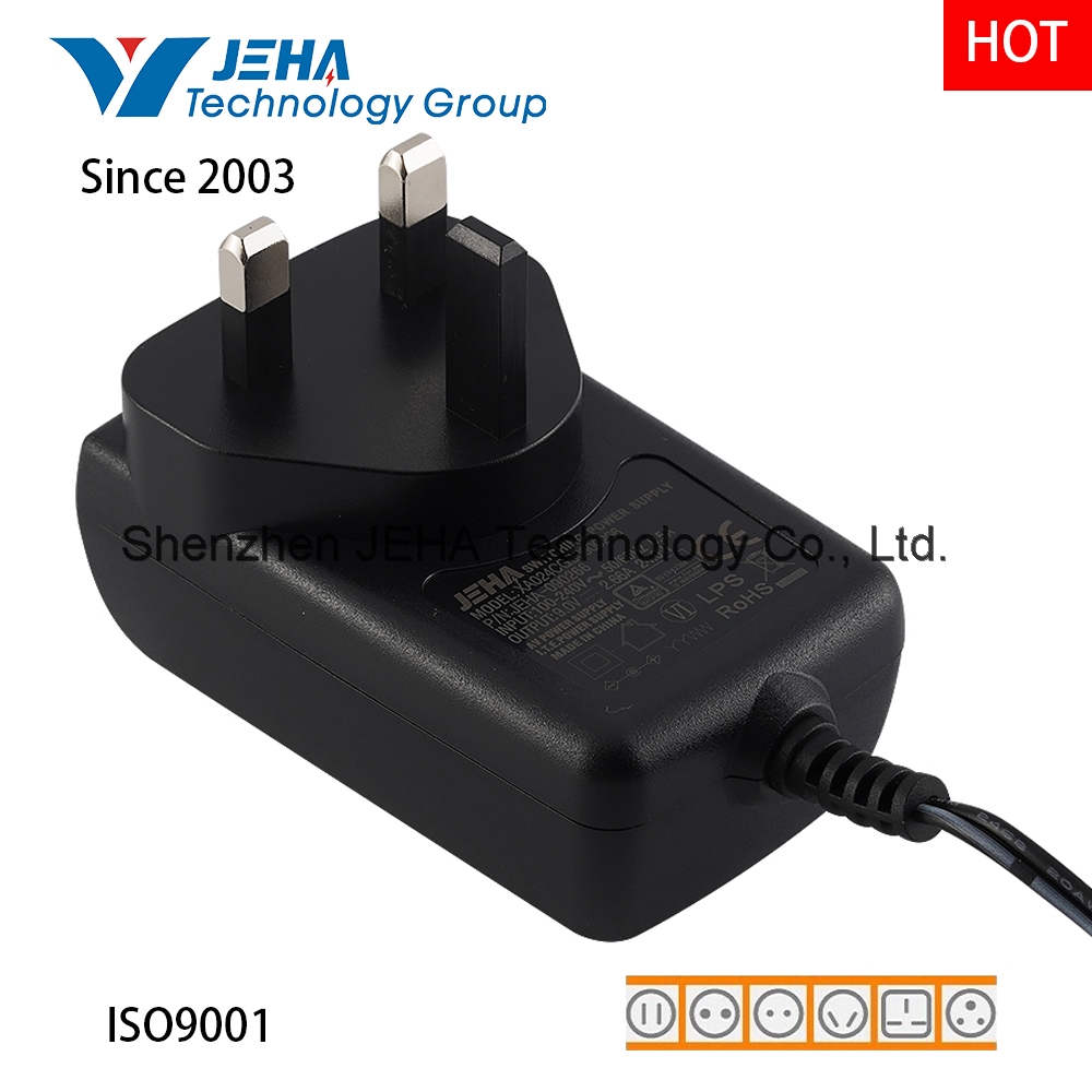 Wall mount Adapter 12V 3A for led strip with EU Aus BS Us Kc
