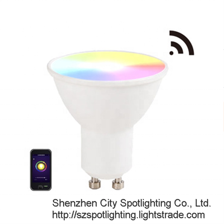 Amazon Alexa Google Assistant Voice Control GU10 LED Bulb Dimmable RGB GU10 Smart Spot Light Bulb 5W