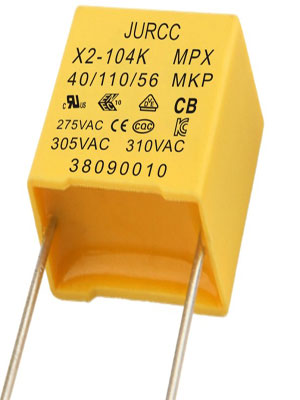 Miniaturized P7.5 safety capacitor for suppressing electromagnetic interference of power supply
