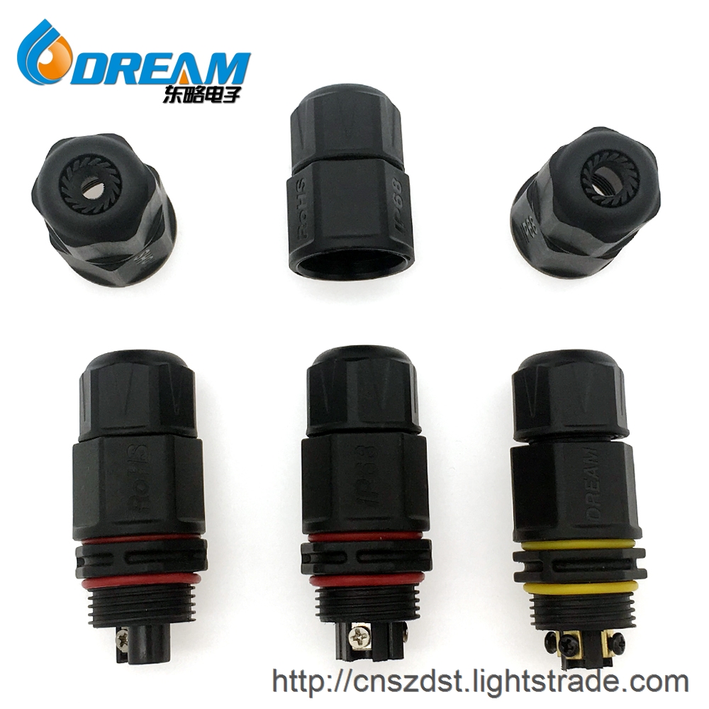 2 Pin Male Female LED power cable Screw Terminal Block Led Connectors