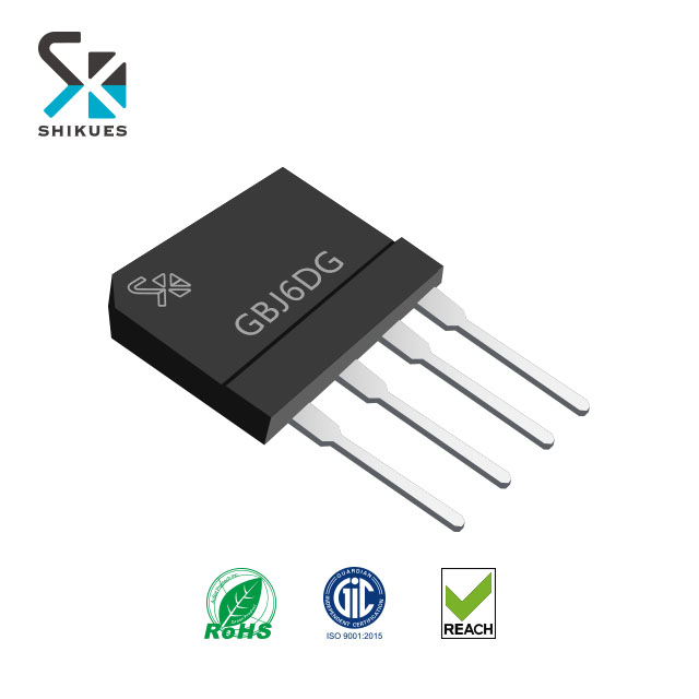 Diode transistor mosfet manufacturer SHIKUES GBJ6DG 200V 6A GBJ package bridge rectifier