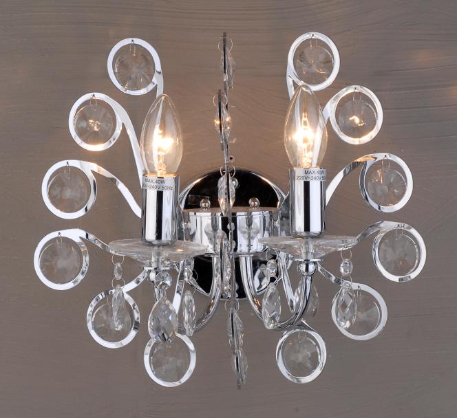 90919WB 2L Crystal wall light Candle Light