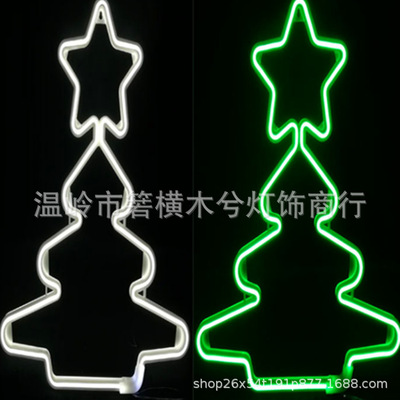 LED color flexible neon lights with Santa Claus snowman Christmas tree bells lighting outdoor w