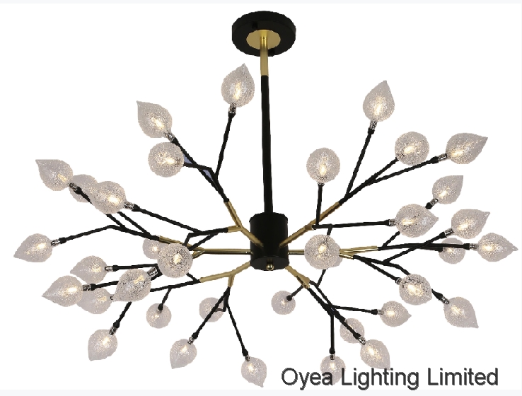 Glass lampshade metal decorative pendant ceiling light classic simple chandelier