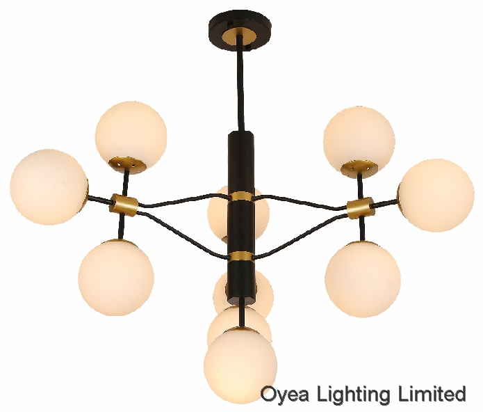 Zhongshan factory supplier metal decorative glass pendant ceiling light classic simple chandelier