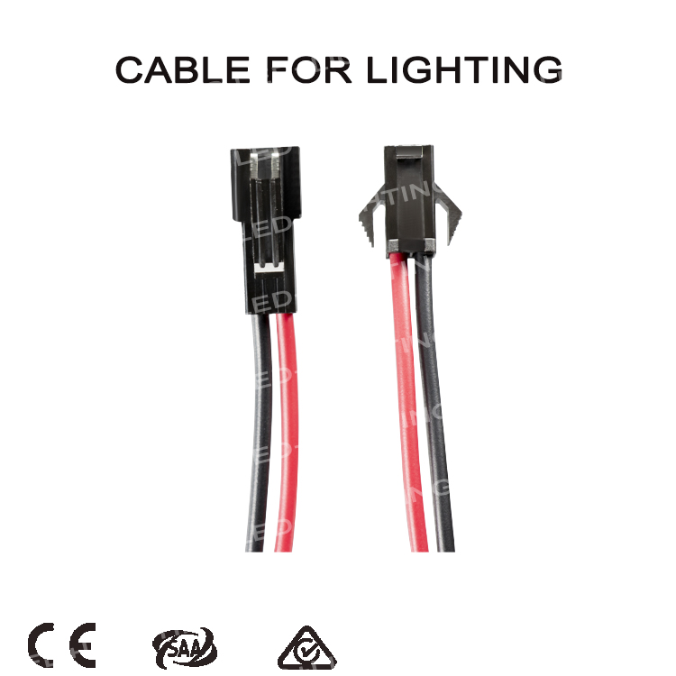 VDE SM Male and Female Terminal Wire Red and Black 2p Line LED Light Connection Cable 0.3mm
