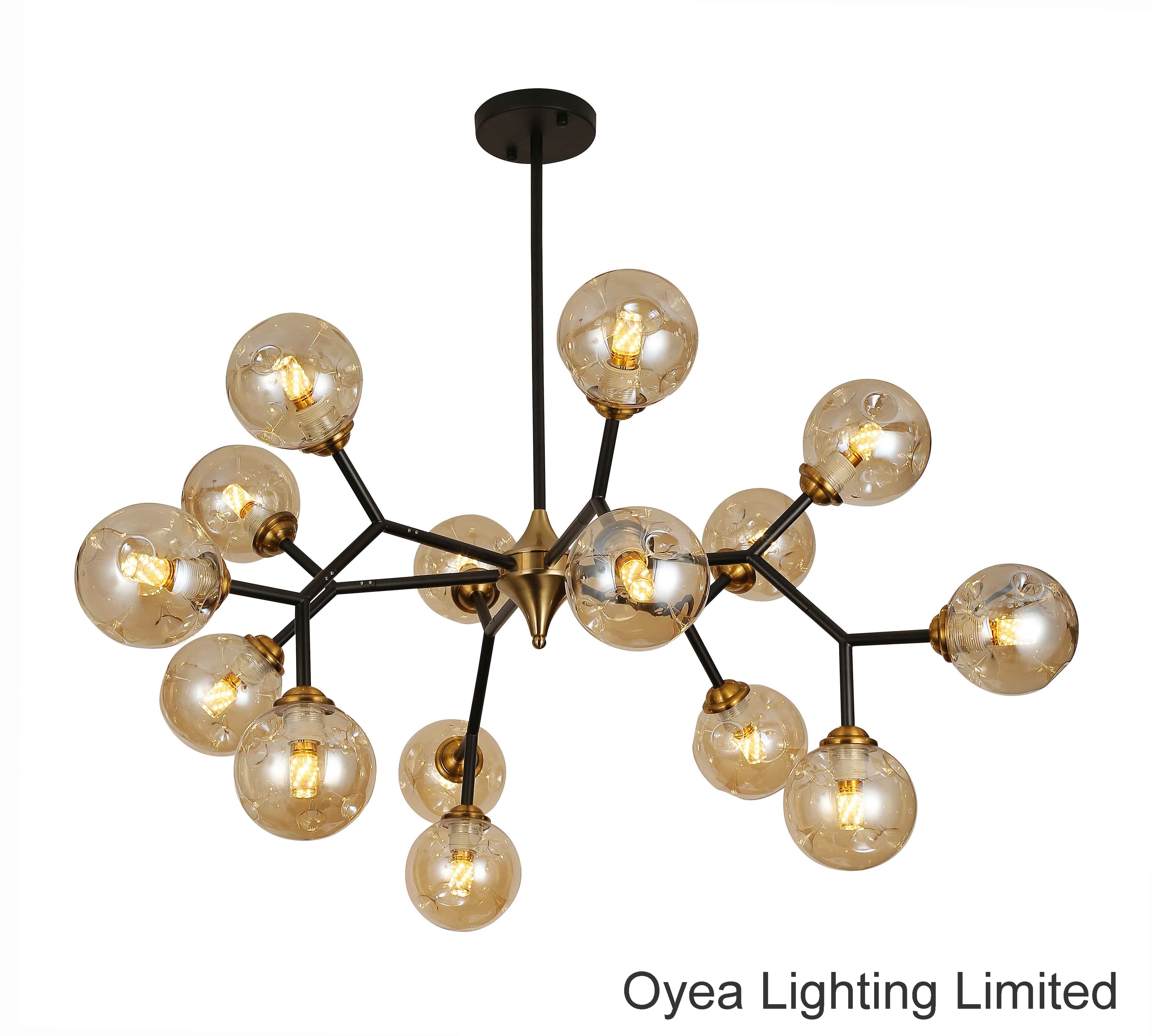 Zhongshan factory supplier metal decorative glass pendant ceiling light classic simple chandelier