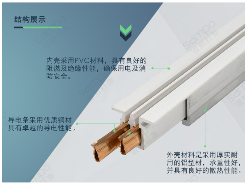 led2线展柜轨道条取电头灯具配件二线三线取电导轨条厂家直销