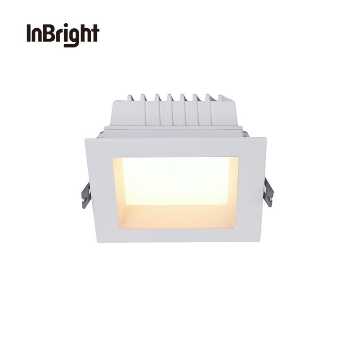 Square white 12W 20W 25W cutout 105-185mm 110° Die-casting Aluminum SMD Wide beam led downlight