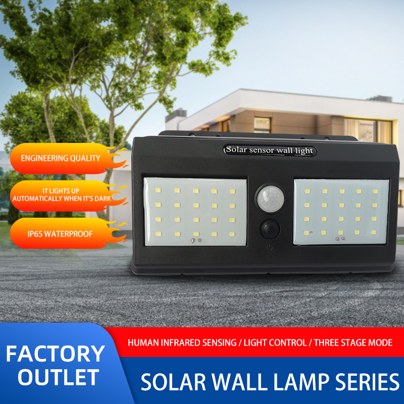 Outdoor Solar LED Waterproof Motion Sensor Super Bright Solar Wall Garden Lights for Yard Garage lig