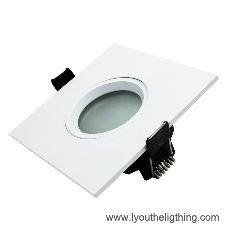 White square adjustable waterproof downlight fixture